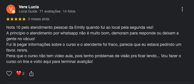 Depoimento de aluno INED