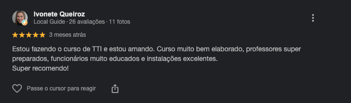 Depoimento de aluno INED